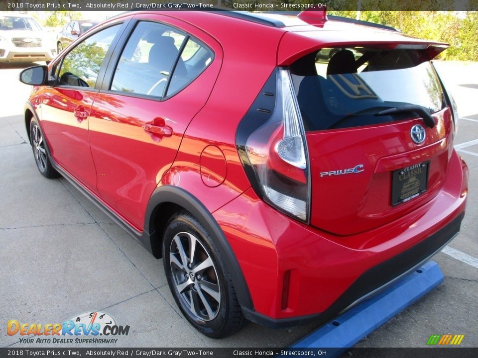2018 Toyota Prius c Two Absolutely Red / Gray/Dark Gray Two-Tone Photo #7