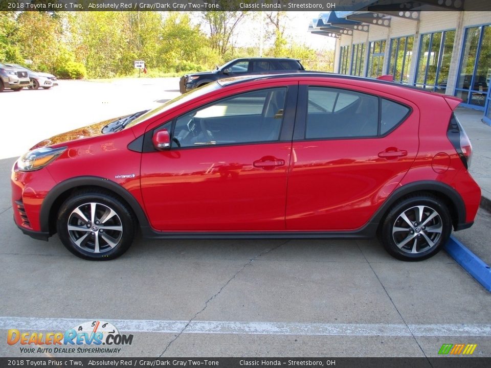 2018 Toyota Prius c Two Absolutely Red / Gray/Dark Gray Two-Tone Photo #8
