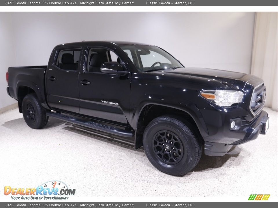 2020 Toyota Tacoma SR5 Double Cab 4x4 Midnight Black Metallic / Cement Photo #1