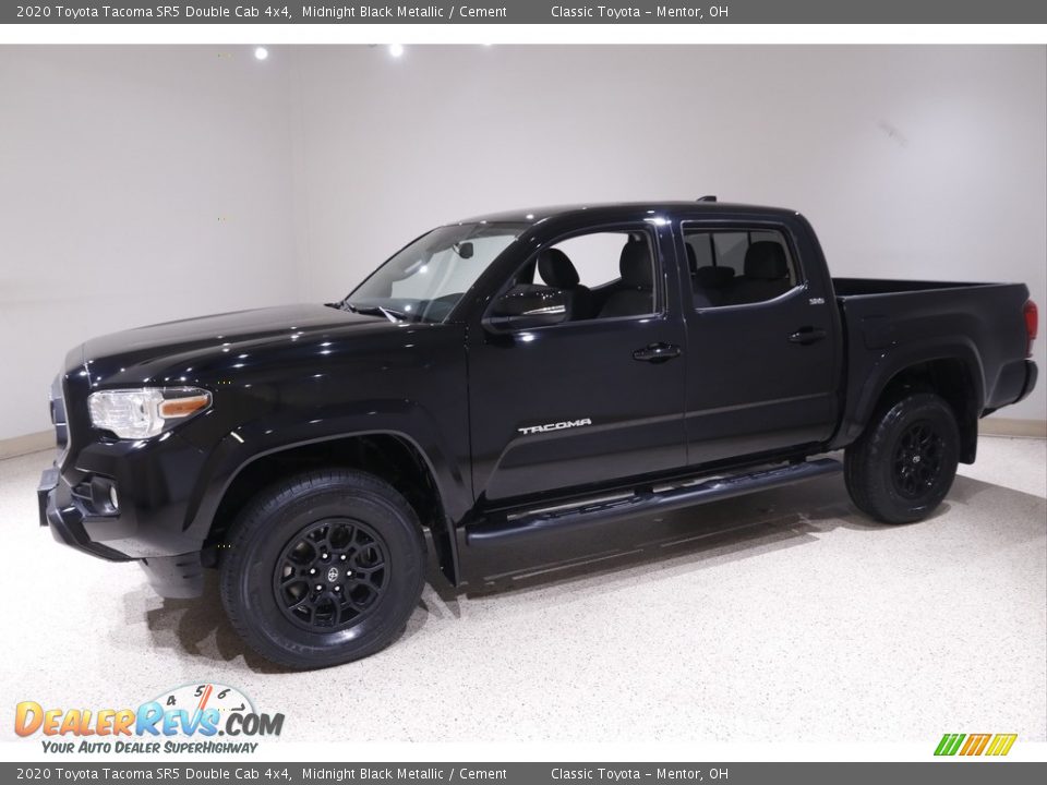 2020 Toyota Tacoma SR5 Double Cab 4x4 Midnight Black Metallic / Cement Photo #3