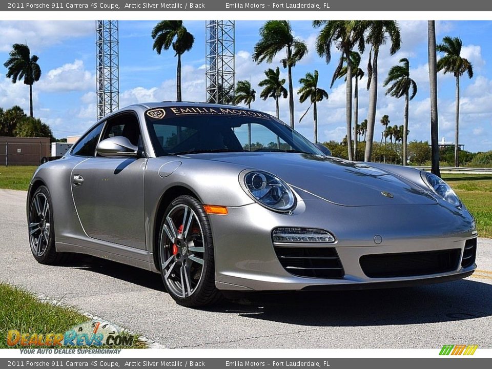 2011 Porsche 911 Carrera 4S Coupe Arctic Silver Metallic / Black Photo #1