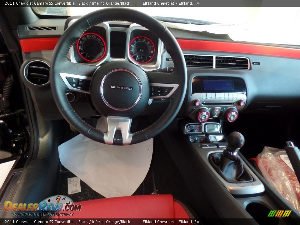 2011 Chevrolet Camaro SS Convertible Black / Inferno Orange/Black Photo #14