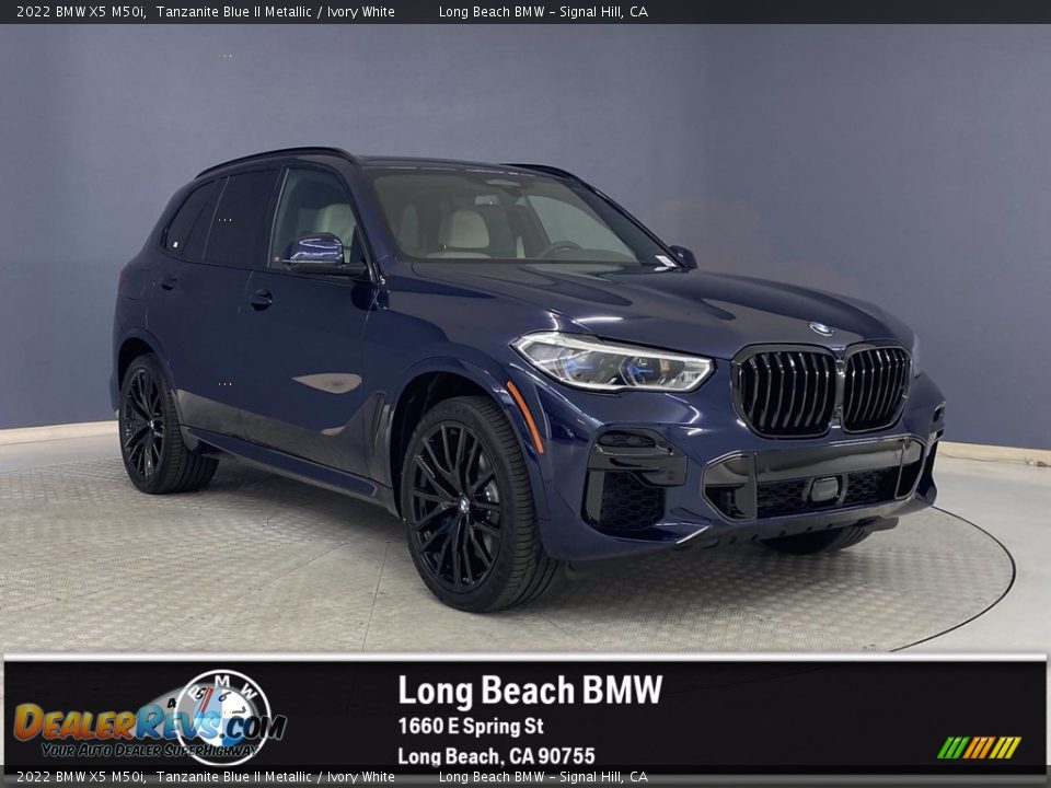 2022 BMW X5 M50i Tanzanite Blue II Metallic / Ivory White Photo #1