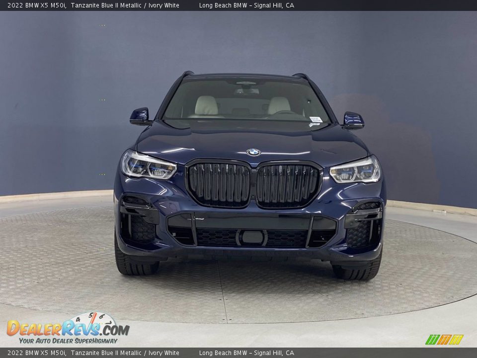 2022 BMW X5 M50i Tanzanite Blue II Metallic / Ivory White Photo #2