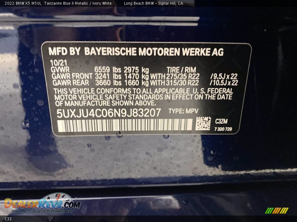 BMW Color Code C3Z Tanzanite Blue II Metallic