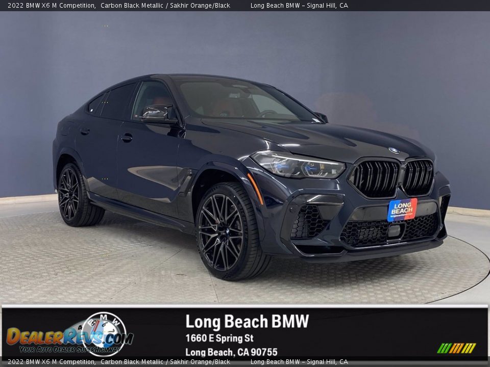 2022 BMW X6 M Competition Carbon Black Metallic / Sakhir Orange/Black Photo #1