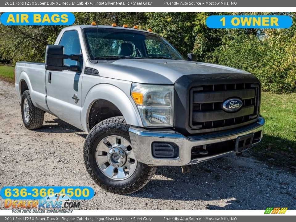 2011 Ford F250 Super Duty XL Regular Cab 4x4 Ingot Silver Metallic / Steel Gray Photo #1