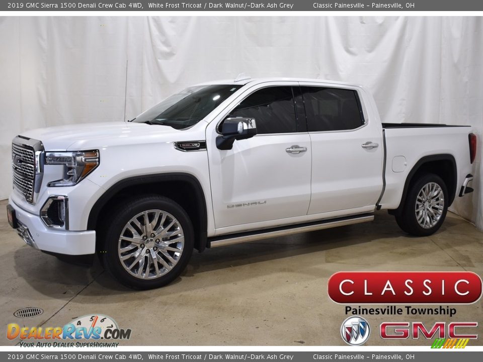 2019 GMC Sierra 1500 Denali Crew Cab 4WD White Frost Tricoat / Dark Walnut/­Dark Ash Grey Photo #1