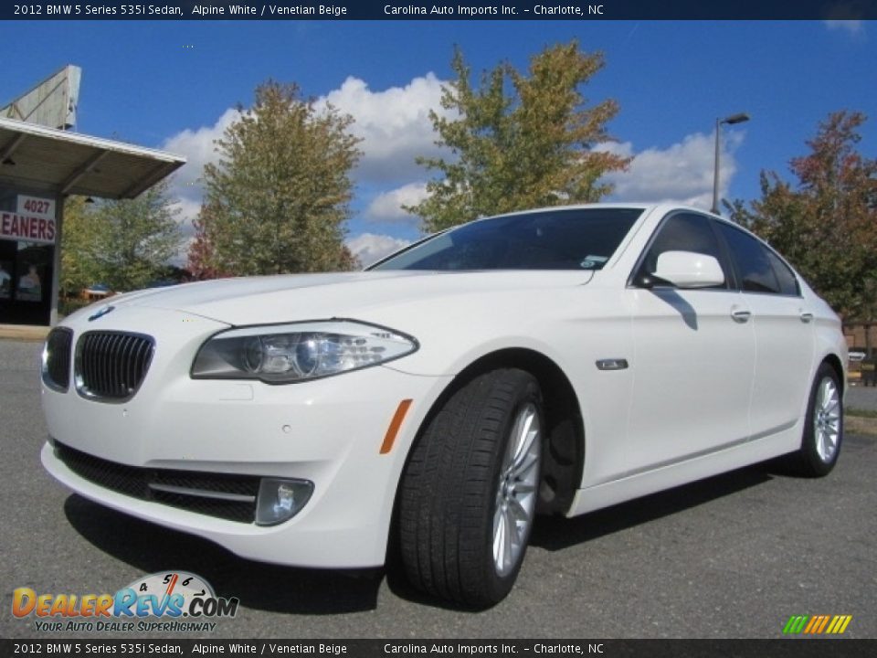 2012 BMW 5 Series 535i Sedan Alpine White / Venetian Beige Photo #6