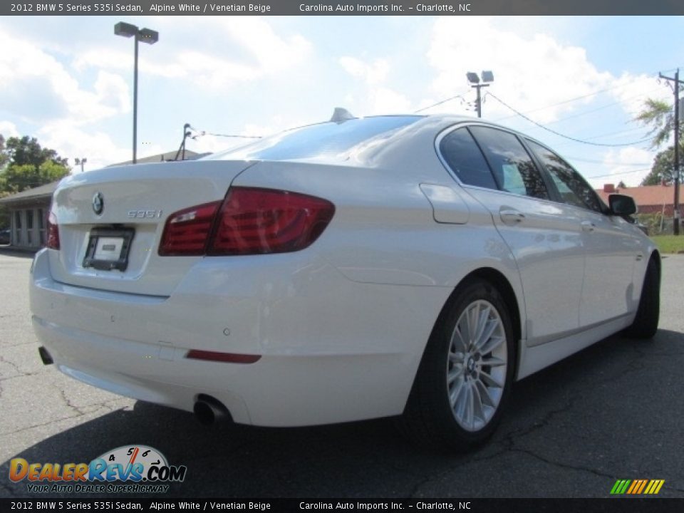 2012 BMW 5 Series 535i Sedan Alpine White / Venetian Beige Photo #10
