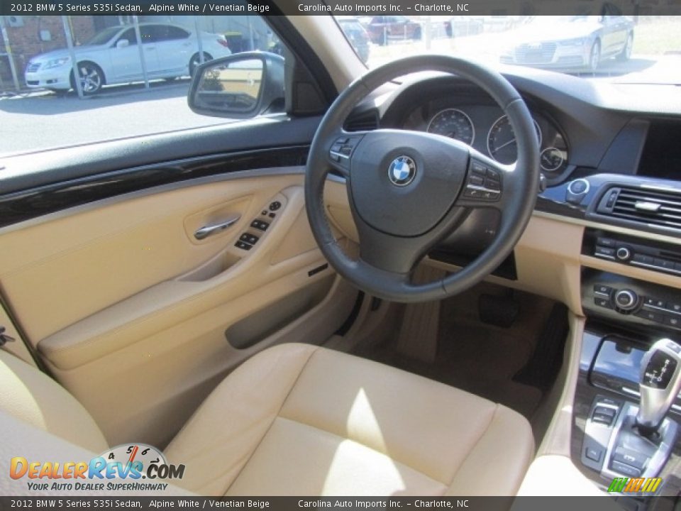 2012 BMW 5 Series 535i Sedan Alpine White / Venetian Beige Photo #12