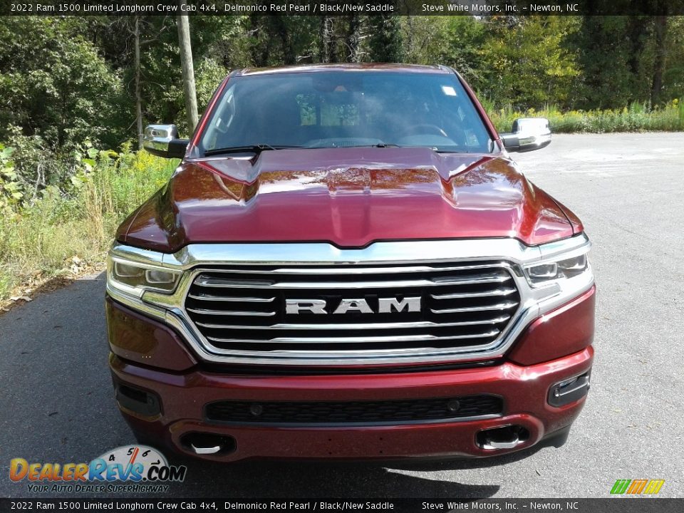 2022 Ram 1500 Limited Longhorn Crew Cab 4x4 Delmonico Red Pearl / Black/New Saddle Photo #3