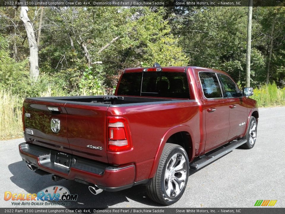 2022 Ram 1500 Limited Longhorn Crew Cab 4x4 Delmonico Red Pearl / Black/New Saddle Photo #6