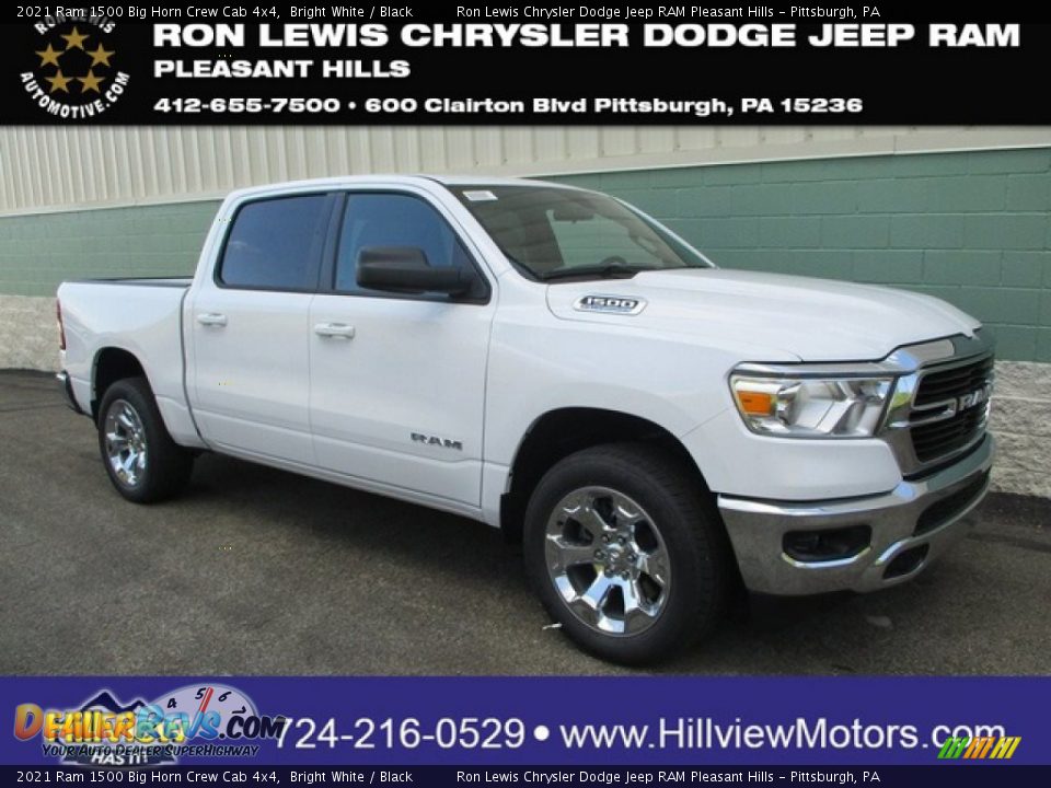 2021 Ram 1500 Big Horn Crew Cab 4x4 Bright White / Black Photo #1