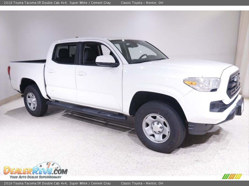 2019 Toyota Tacoma SR Double Cab 4x4 Super White / Cement Gray Photo #1