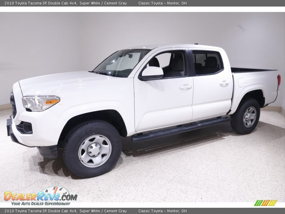 2019 Toyota Tacoma SR Double Cab 4x4 Super White / Cement Gray Photo #3