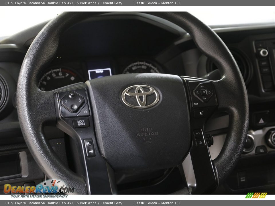 2019 Toyota Tacoma SR Double Cab 4x4 Super White / Cement Gray Photo #7