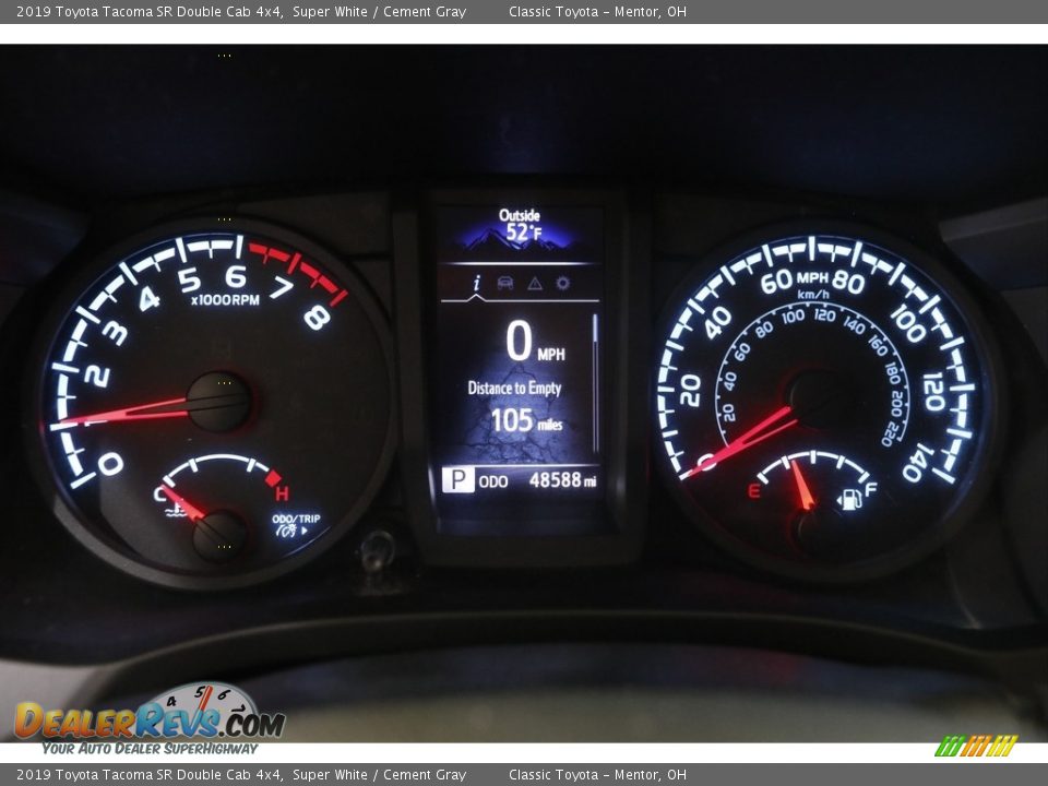 2019 Toyota Tacoma SR Double Cab 4x4 Super White / Cement Gray Photo #8