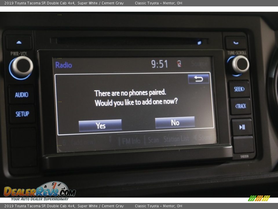 2019 Toyota Tacoma SR Double Cab 4x4 Super White / Cement Gray Photo #11