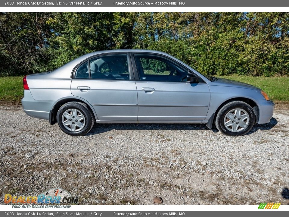 2003 Honda Civic LX Sedan Satin Silver Metallic / Gray Photo #3