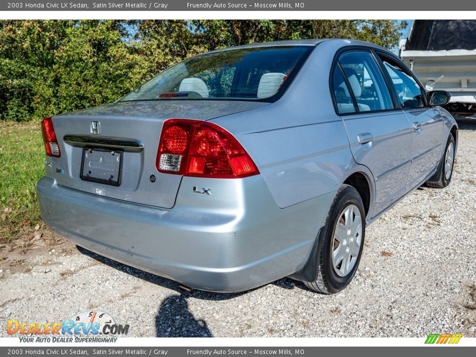 2003 Honda Civic LX Sedan Satin Silver Metallic / Gray Photo #4