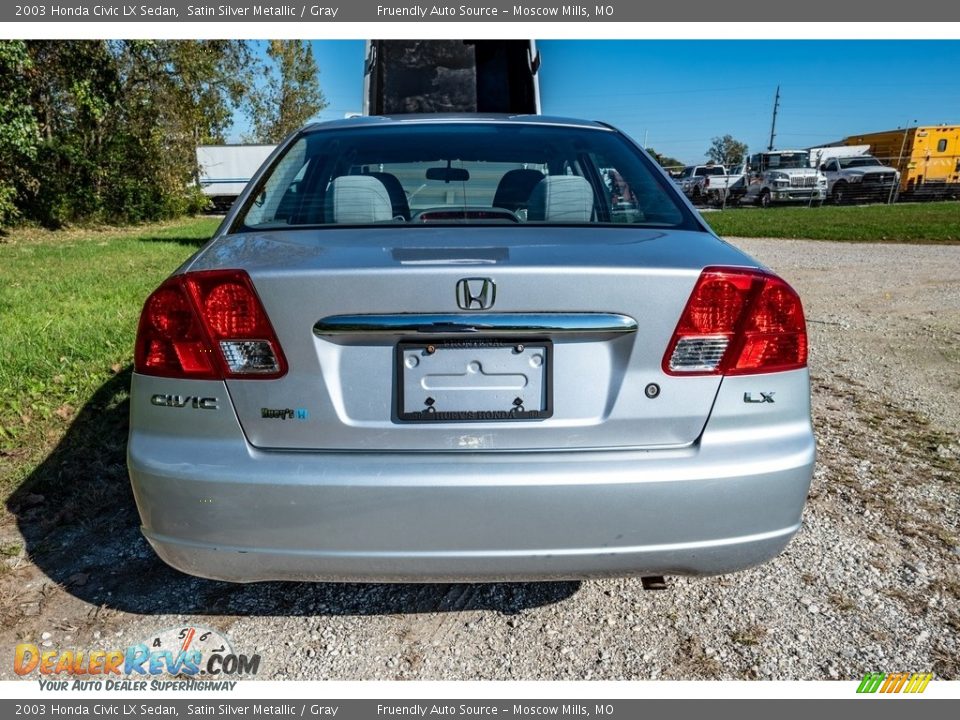 2003 Honda Civic LX Sedan Satin Silver Metallic / Gray Photo #5