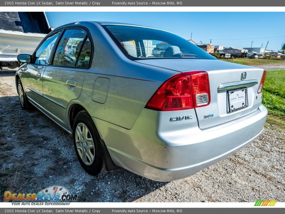 2003 Honda Civic LX Sedan Satin Silver Metallic / Gray Photo #6