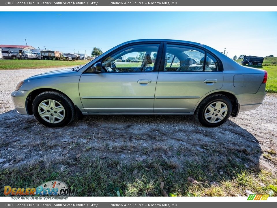 2003 Honda Civic LX Sedan Satin Silver Metallic / Gray Photo #7