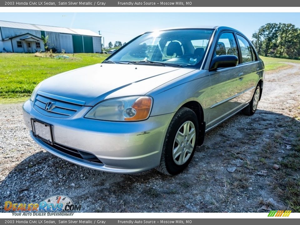 2003 Honda Civic LX Sedan Satin Silver Metallic / Gray Photo #8