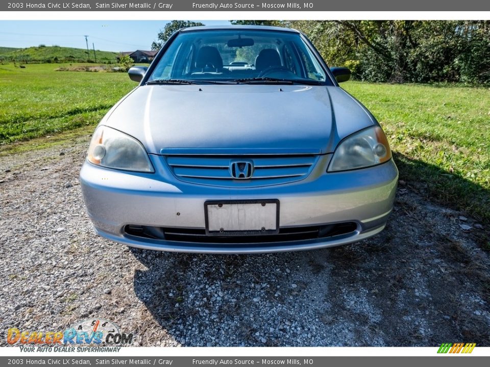2003 Honda Civic LX Sedan Satin Silver Metallic / Gray Photo #9