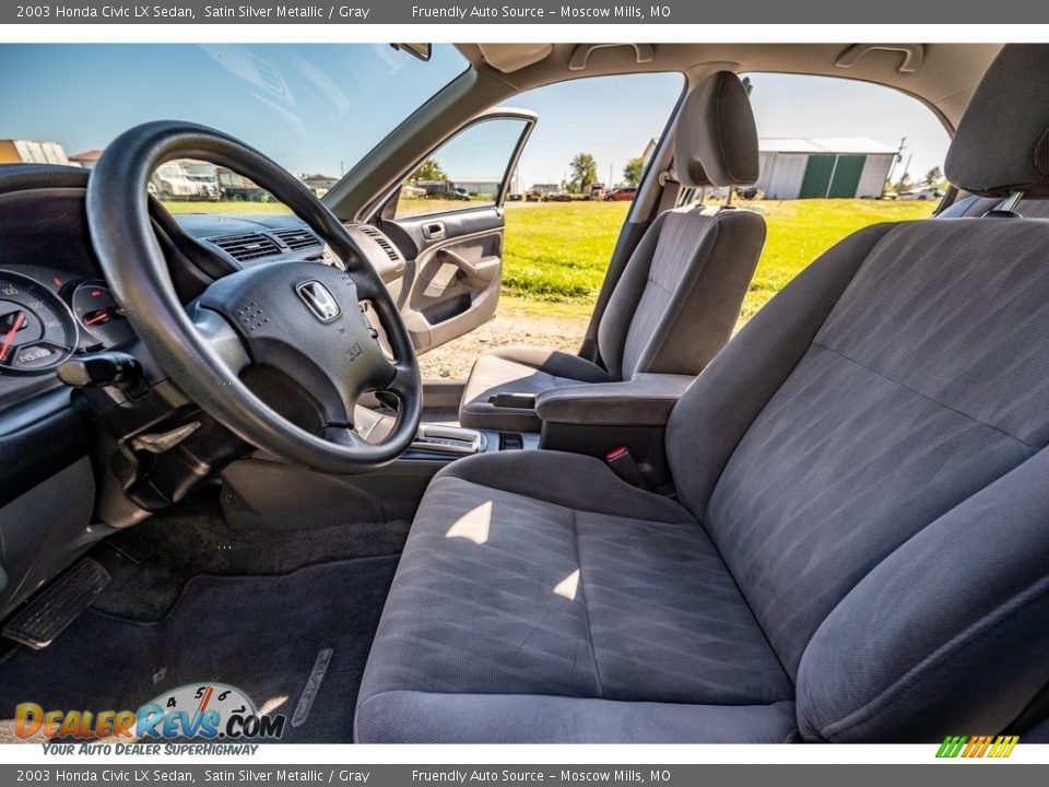 2003 Honda Civic LX Sedan Satin Silver Metallic / Gray Photo #18