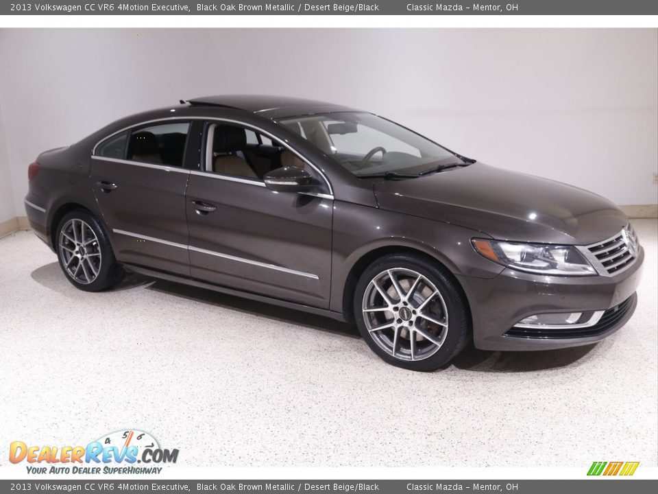 2013 Volkswagen CC VR6 4Motion Executive Black Oak Brown Metallic / Desert Beige/Black Photo #1