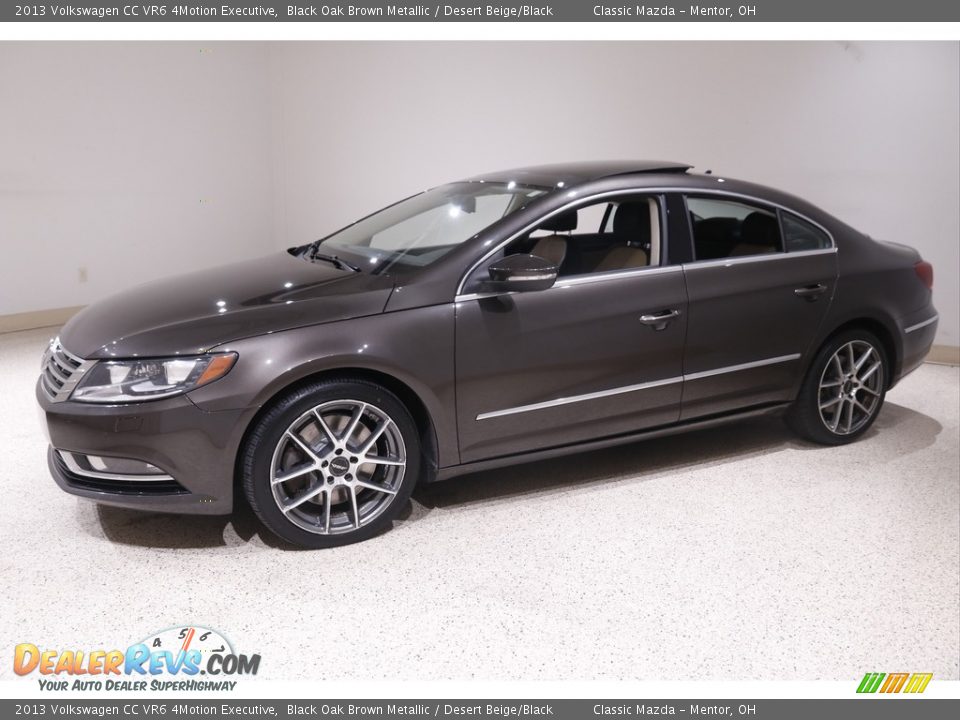 2013 Volkswagen CC VR6 4Motion Executive Black Oak Brown Metallic / Desert Beige/Black Photo #3