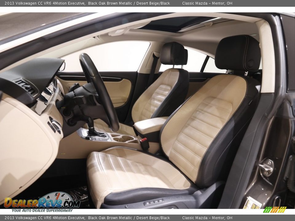 2013 Volkswagen CC VR6 4Motion Executive Black Oak Brown Metallic / Desert Beige/Black Photo #5