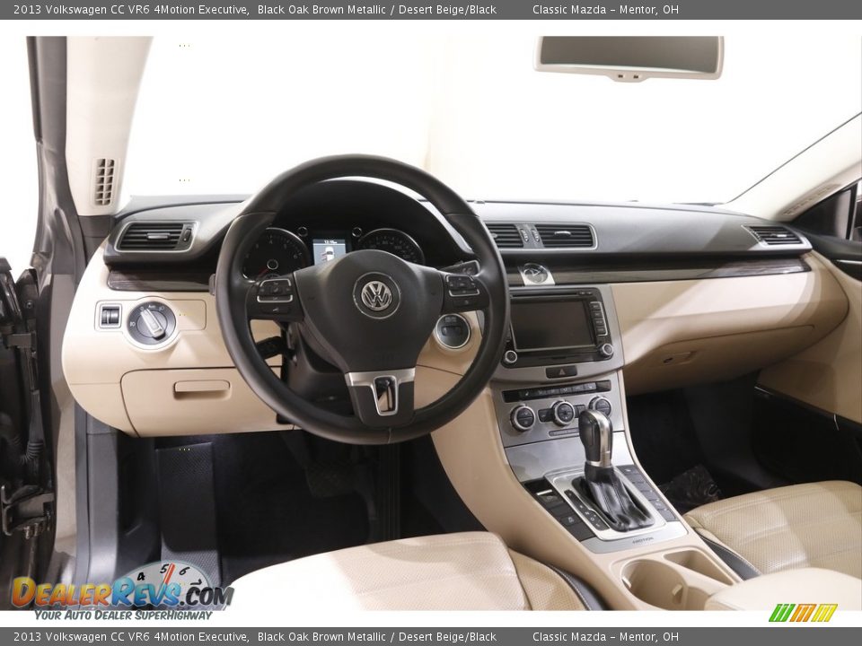 2013 Volkswagen CC VR6 4Motion Executive Black Oak Brown Metallic / Desert Beige/Black Photo #6
