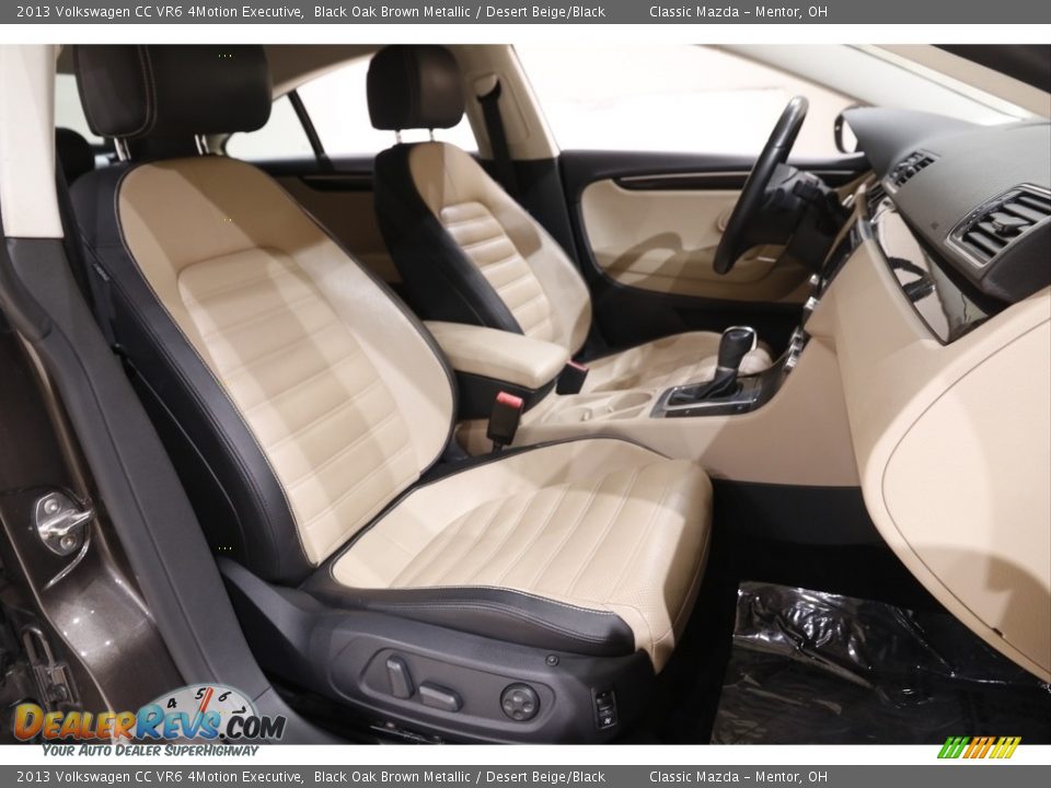 2013 Volkswagen CC VR6 4Motion Executive Black Oak Brown Metallic / Desert Beige/Black Photo #14