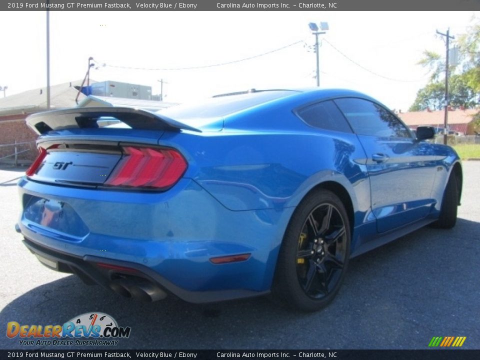 2019 Ford Mustang GT Premium Fastback Velocity Blue / Ebony Photo #10