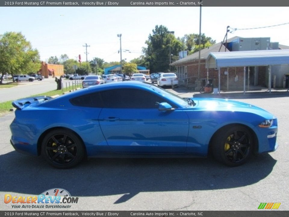 2019 Ford Mustang GT Premium Fastback Velocity Blue / Ebony Photo #11
