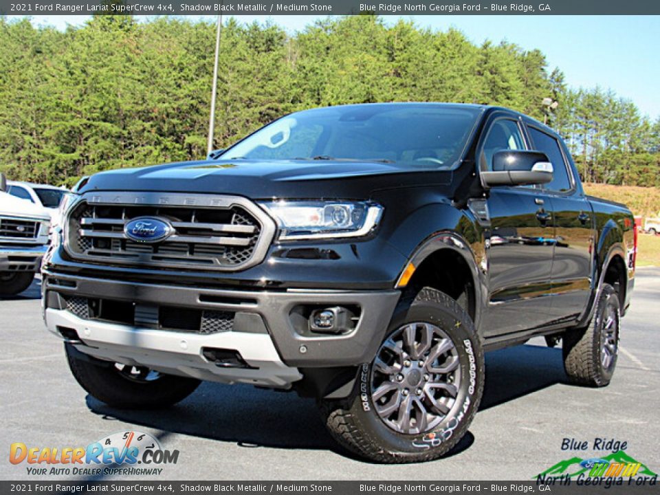 2021 Ford Ranger Lariat SuperCrew 4x4 Shadow Black Metallic / Medium Stone Photo #1