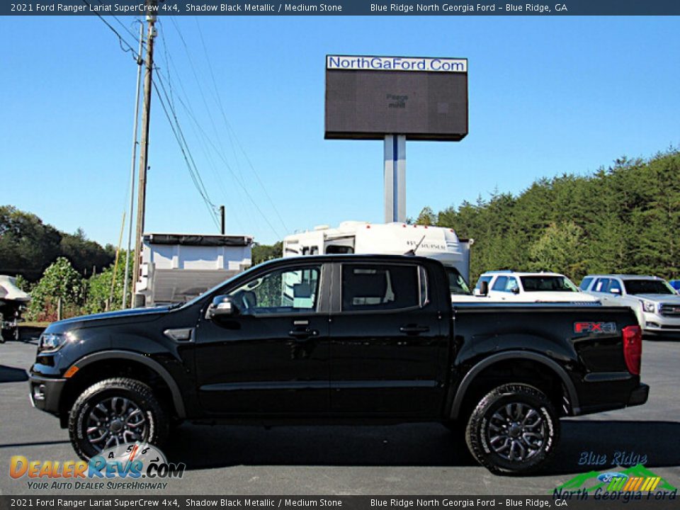 2021 Ford Ranger Lariat SuperCrew 4x4 Shadow Black Metallic / Medium Stone Photo #2