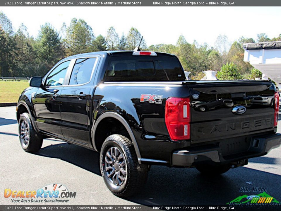 2021 Ford Ranger Lariat SuperCrew 4x4 Shadow Black Metallic / Medium Stone Photo #3