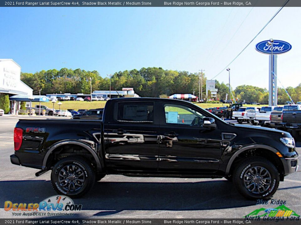 2021 Ford Ranger Lariat SuperCrew 4x4 Shadow Black Metallic / Medium Stone Photo #6