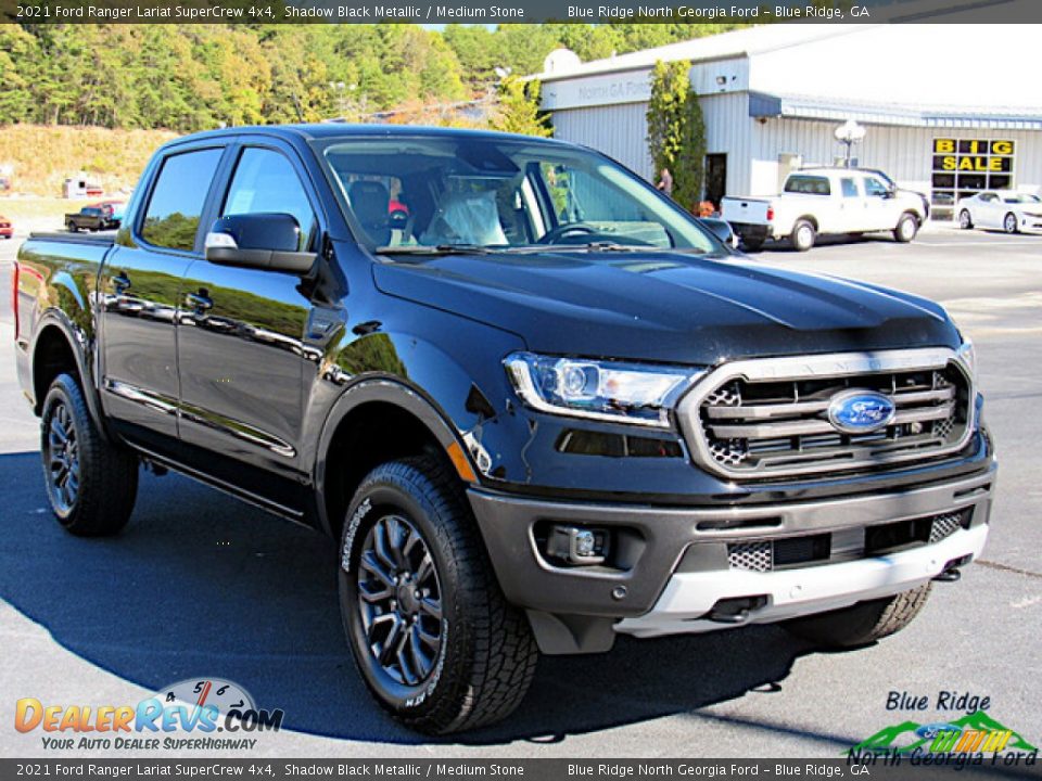 2021 Ford Ranger Lariat SuperCrew 4x4 Shadow Black Metallic / Medium Stone Photo #7