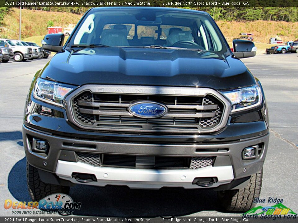 2021 Ford Ranger Lariat SuperCrew 4x4 Shadow Black Metallic / Medium Stone Photo #8