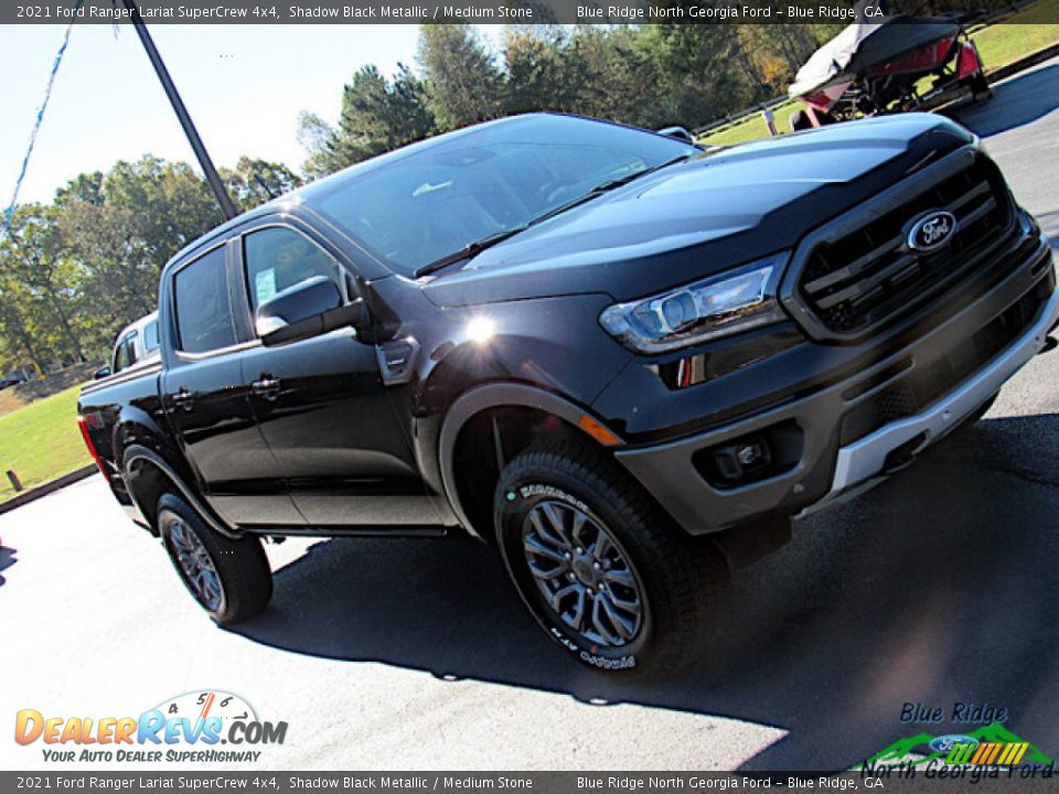 2021 Ford Ranger Lariat SuperCrew 4x4 Shadow Black Metallic / Medium Stone Photo #26