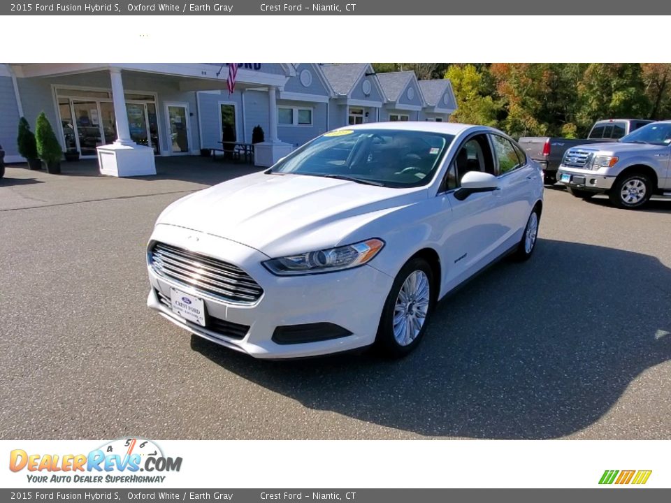 2015 Ford Fusion Hybrid S Oxford White / Earth Gray Photo #3