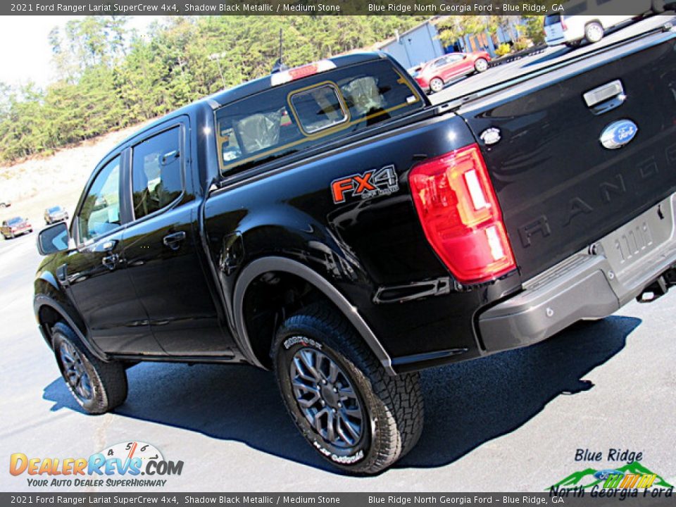 2021 Ford Ranger Lariat SuperCrew 4x4 Shadow Black Metallic / Medium Stone Photo #28