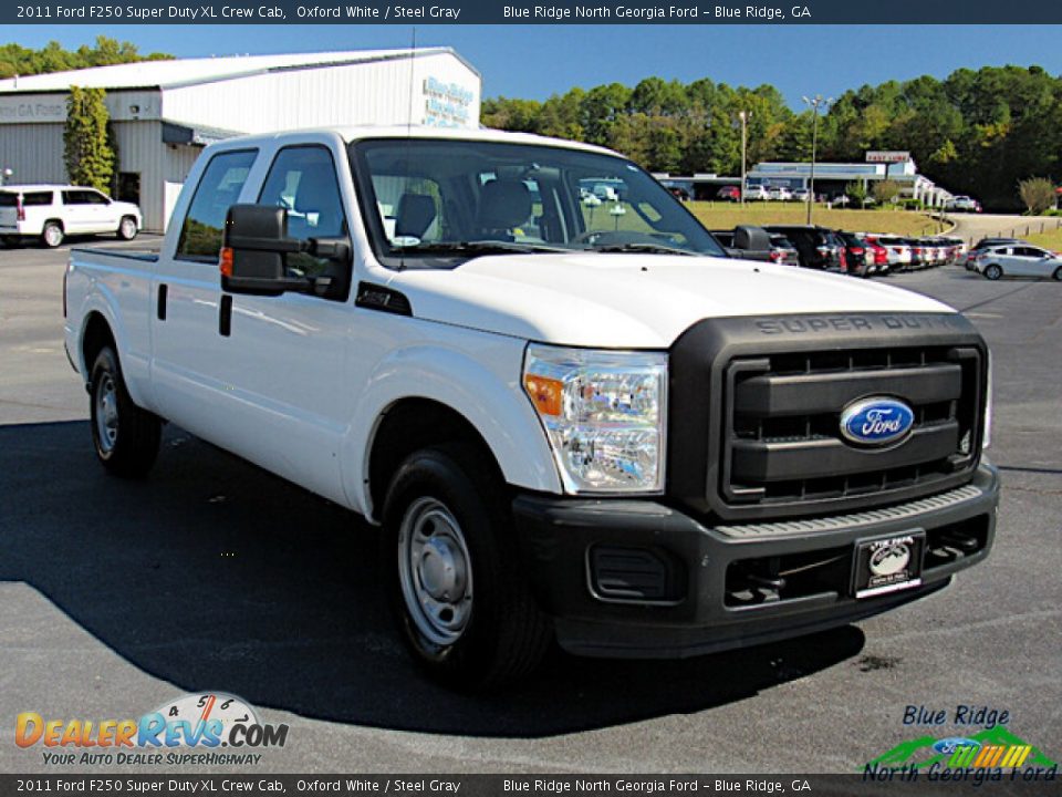 2011 Ford F250 Super Duty XL Crew Cab Oxford White / Steel Gray Photo #7