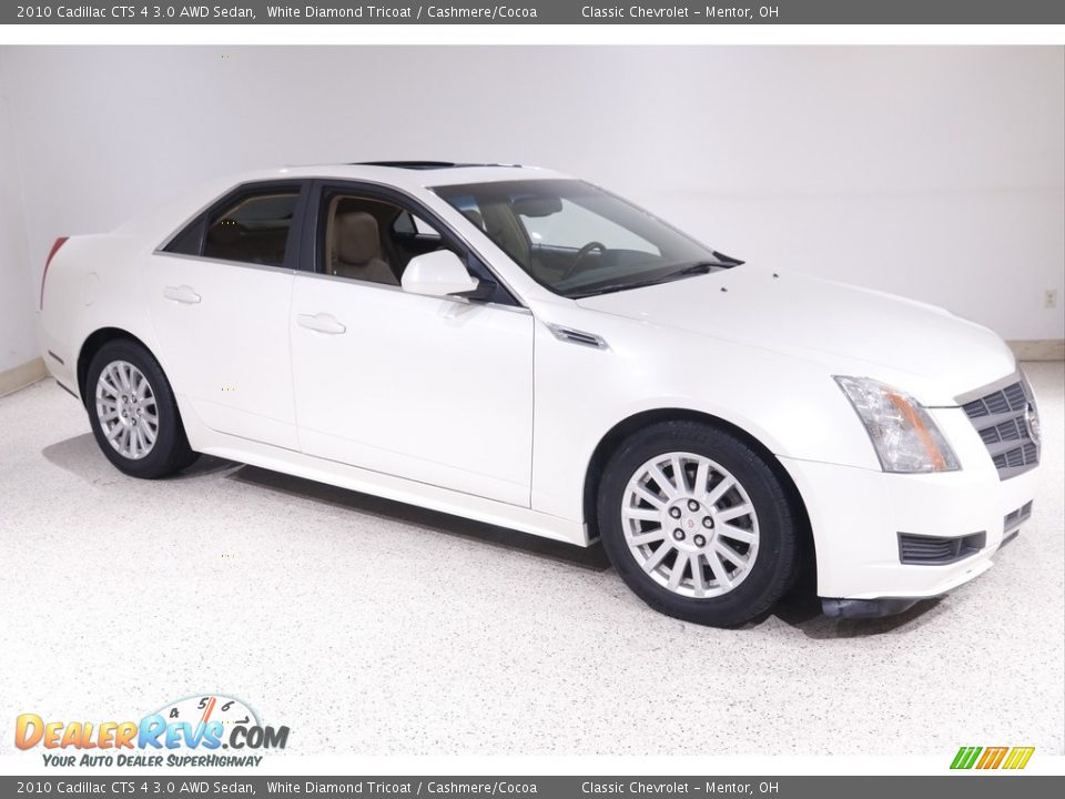 2010 Cadillac CTS 4 3.0 AWD Sedan White Diamond Tricoat / Cashmere/Cocoa Photo #1