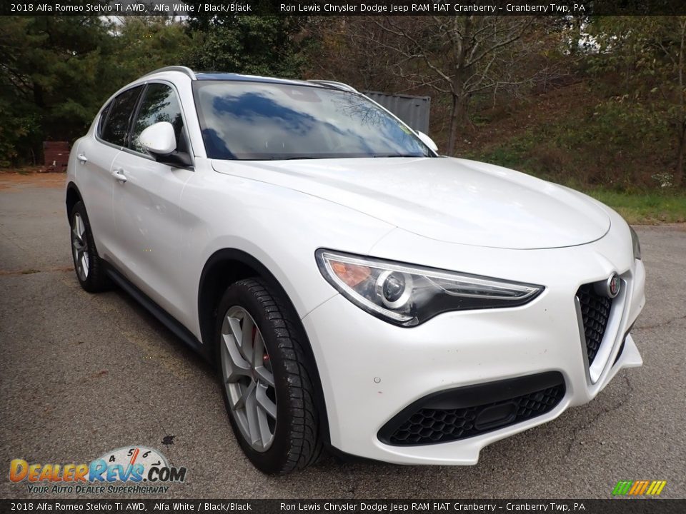 2018 Alfa Romeo Stelvio Ti AWD Alfa White / Black/Black Photo #2